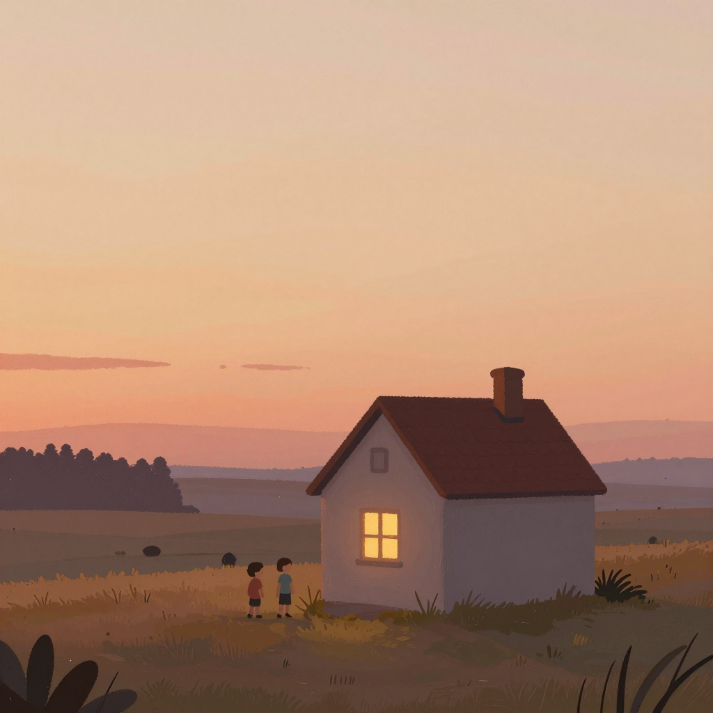 Sunrise over a quiet house